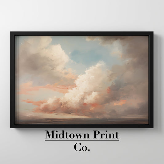 Morning Sky Abstract Printable Vintage Oil Painting Digital Download countryside_art digital digital_art_print downloadable_art home_decor landscape_wall_art living_room_decor midtownprintco modern_decor oil_painting printable_wall_art vintage_home_decor vintage_print wall_art