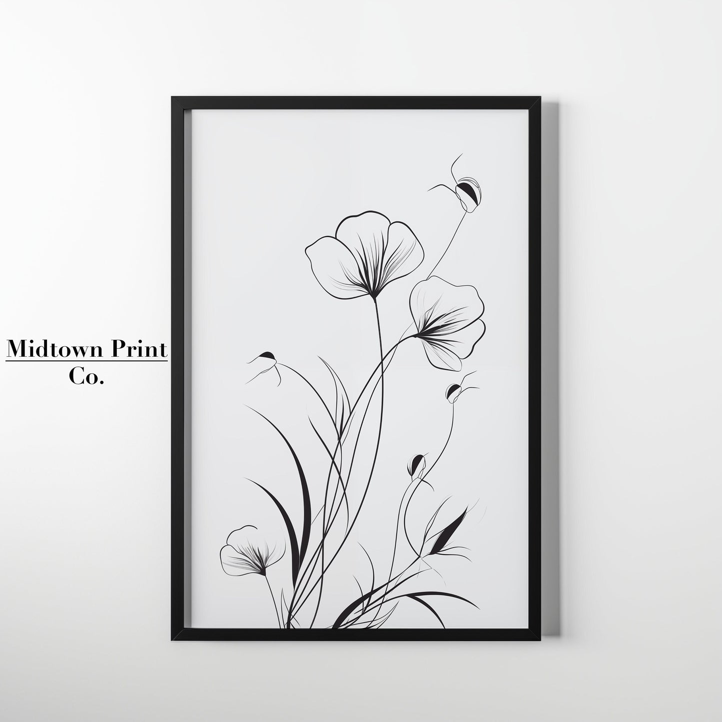 Printable Floral Minimalistic Line Art Digital Download digital digital_art_print downloadable_art farmhouse_decor landscape line_art living_room_decor MidtownPrintCo modern_decor printable_line_art printable_wall_art vintage_home_decor vintage_print wall_art