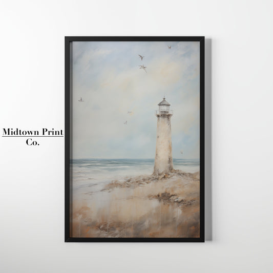 Lighthouse by the Sea Printable Vintage Oil Painting Digital Download beach_decor digital digital_art_print downloadable_art landscape landscape_wall_art living_room_decor MidtownPrintCo modern_decor oil_painting printable_wall_art vintage_home_decor vintage_print wall_art