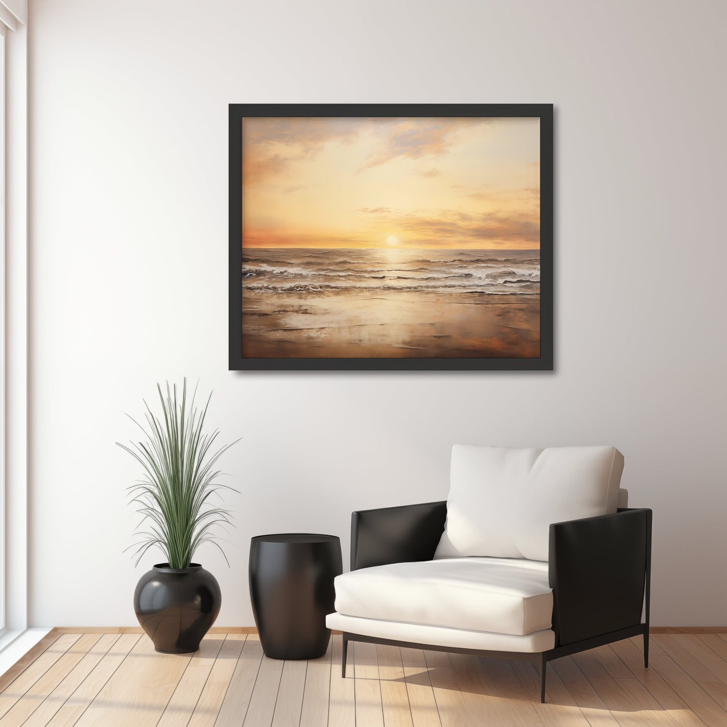 Beach Sunrise Abstract Beachscape Printable Oil Painting Digital Download beach_home_decor beach_house_art beach_landscape beachscape digital digital_art_print downloadable_art landscape_wall_art living_room_decor modern_decor oil_painting printable_wall_art summer_art vintage_print