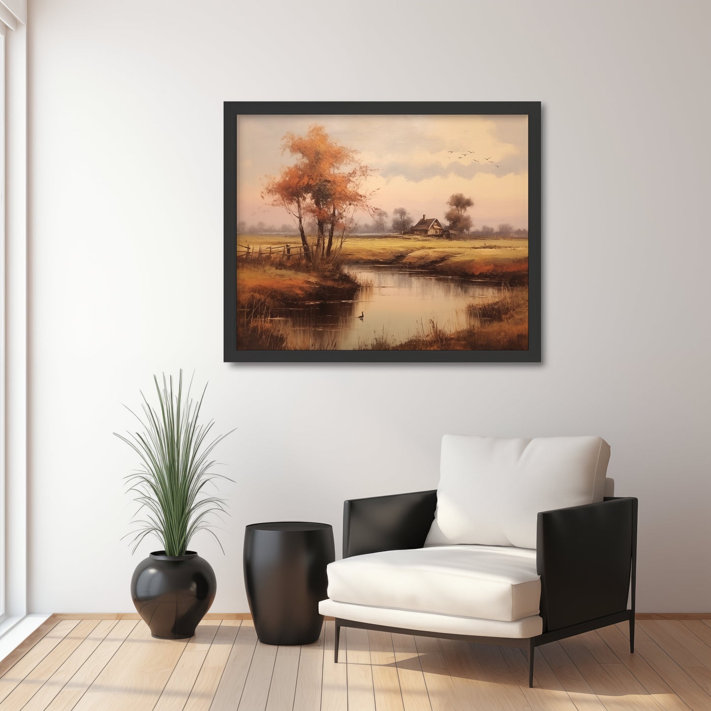 Cottage on a River Countryscape Printable Vintage Oil Painting Digital Download countryscape digital digital_art_print downloadable_art landscape landscape_wall_art living_room_decor MidtownPrintCo modern_decor oil_painting printable_wall_art vintage_home_decor vintage_print wall_art