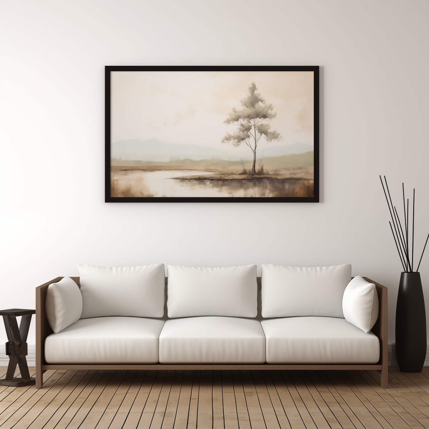 Neutral Minimalistic Landscape Printable Vintage Oil Painting Digital Download countryside_art digital digital_art_print downloadable_art landscape_wall_art living_room_decor midtownprintco modern_decor oil_painting printable_wall_art vintage_home_decor vintage_print vintage_wall_art wall_art