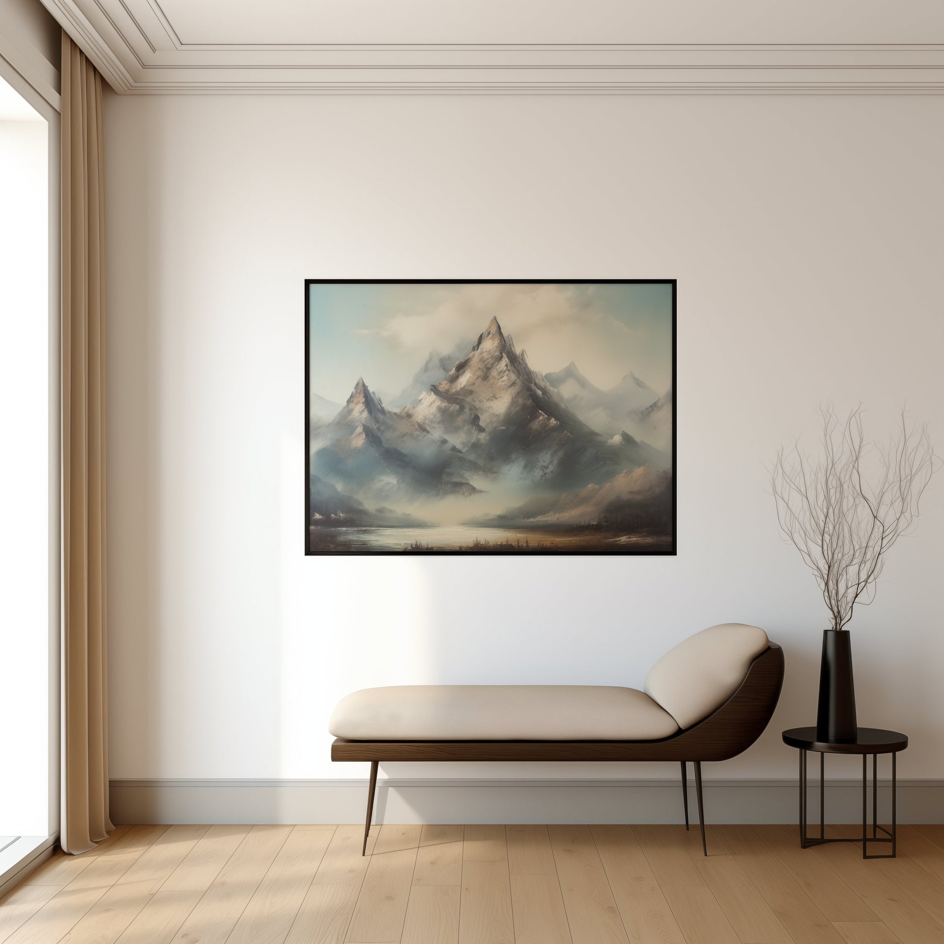 Winter Rustic Mountain Range Vintage Printable Oil Painting Digital Download countryside_art digital digital_art_print downloadable_art landscape_wall_art living_room_decor oil_painting printable_wall_art vintage_home_decor vintage_print wall_art winter_art winter_decor winter_landscape