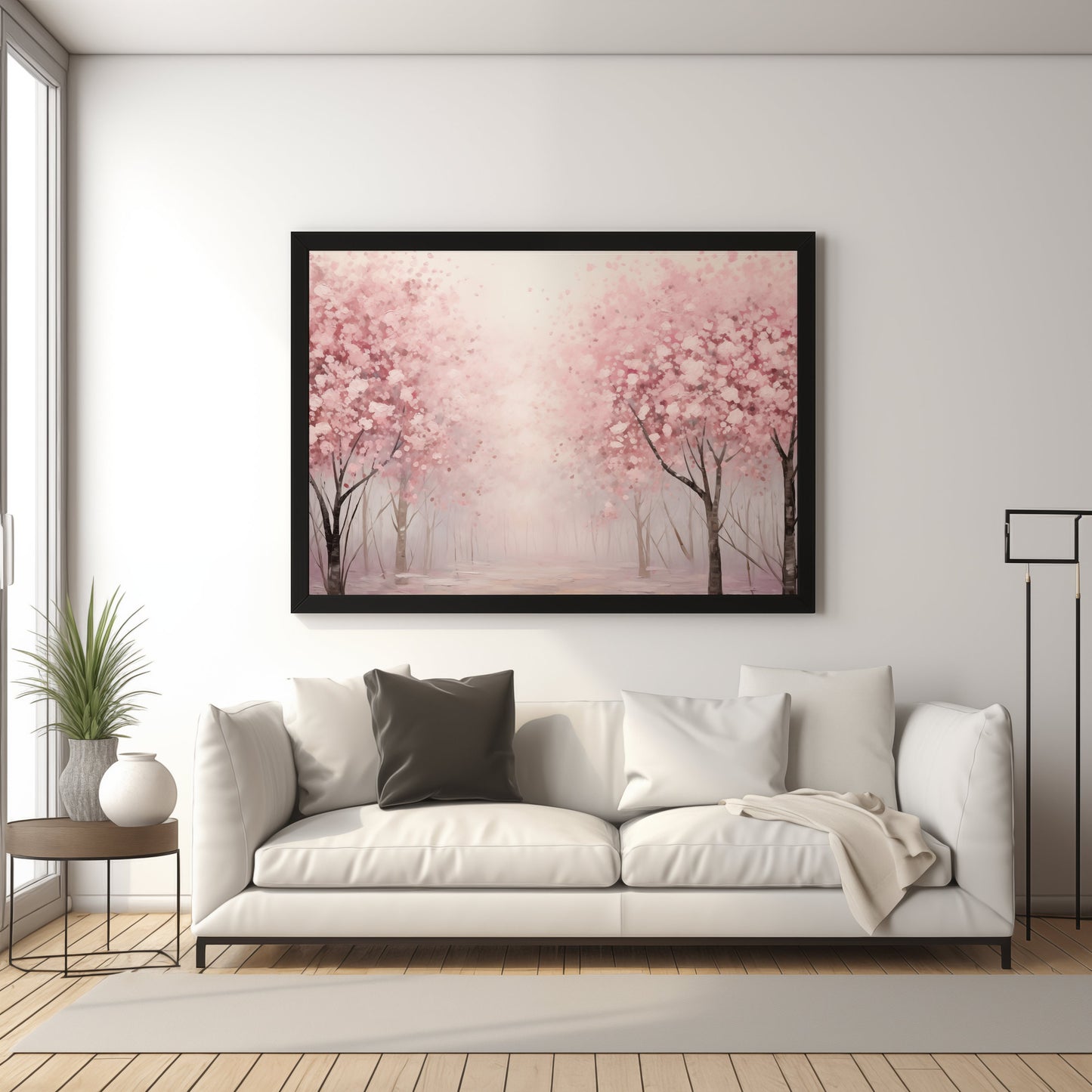 Spring Cherry Blossom Forest Printable Wall Art Digital Download Cherry_Blossom_Print digital digital_prints downloadable_prints easter_decor farmhouse_decor Landscape_Painting modern_decor printable_wall_art spring_decor spring_landscape spring_wall_art vintage_spring_decor wall_art