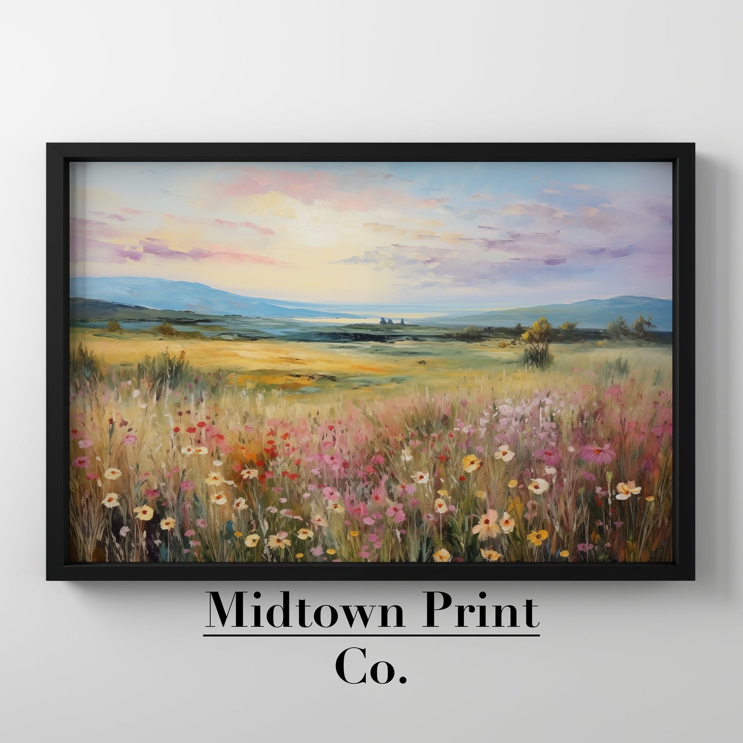 Spring Wildflower Landscape Floral Oil Print Digital Download countryside_decor digital digital_prints digital_wall_art downloadable_prints easter_decor farmhouse_decor floral_print landscape_painting printable_wall_art spring_decor spring_home_decor vintage_spring_decor wall_art