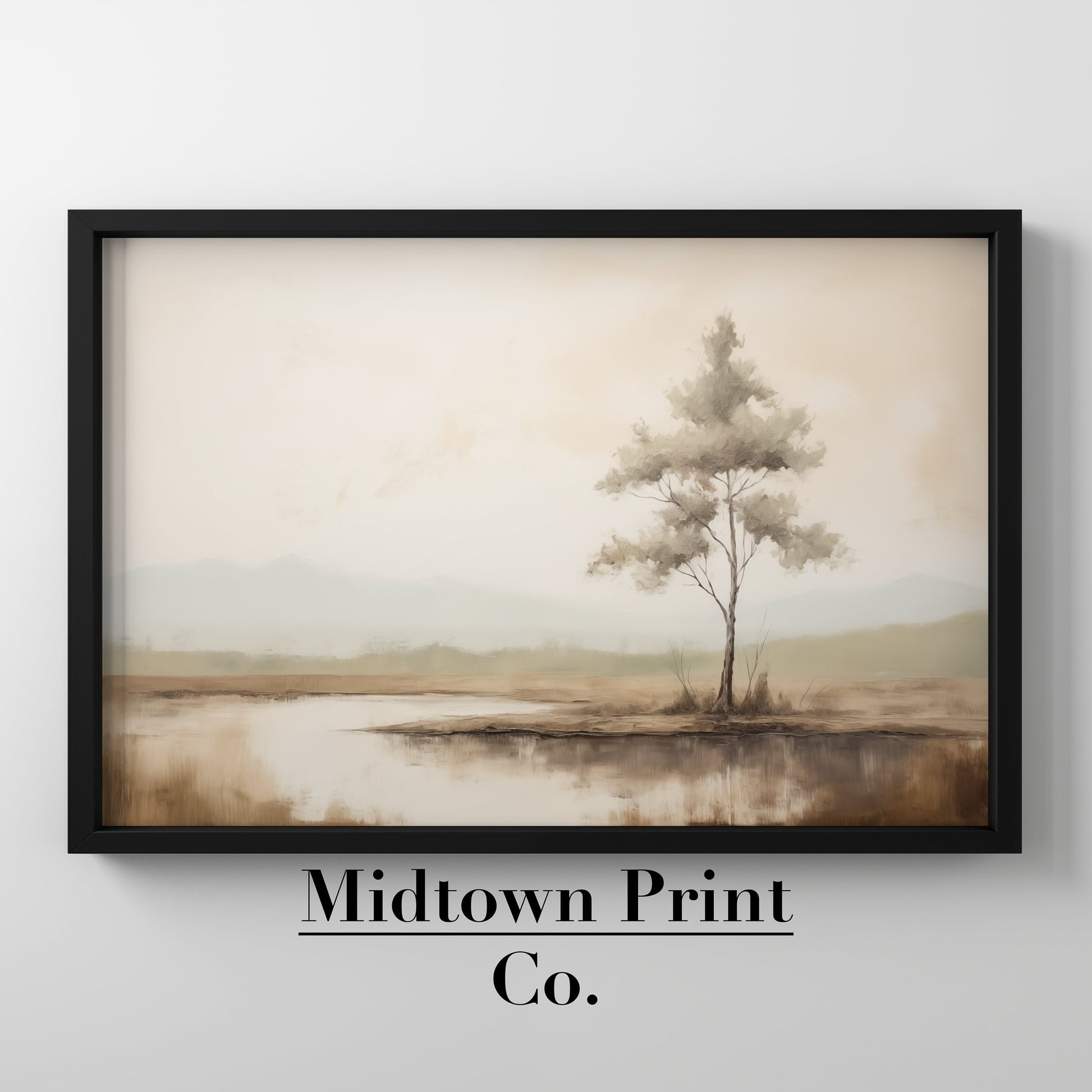 Neutral Minimalistic Landscape Printable Vintage Oil Painting Digital Download countryside_art digital digital_art_print downloadable_art landscape_wall_art living_room_decor midtownprintco modern_decor oil_painting printable_wall_art vintage_home_decor vintage_print vintage_wall_art wall_art