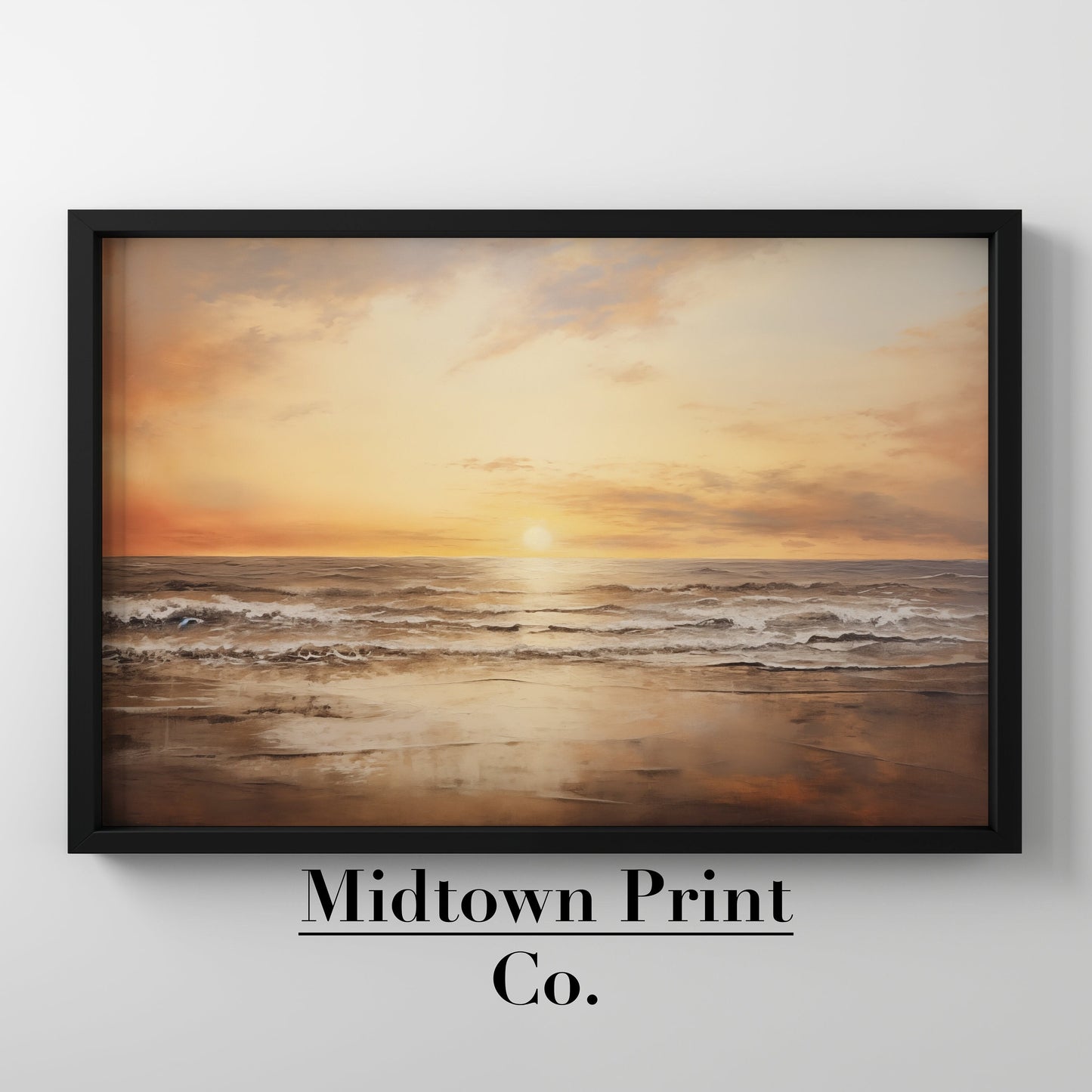 Beach Sunrise Abstract Beachscape Printable Oil Painting Digital Download beach_home_decor beach_house_art beach_landscape beachscape digital digital_art_print downloadable_art landscape_wall_art living_room_decor modern_decor oil_painting printable_wall_art summer_art vintage_print